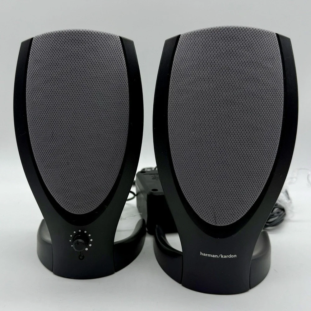 Harman Kardon Wired Desktop Speakers Multimedia HK206 With‎ A/C Adapter Tested